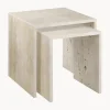 Set De Mesas Auxiliares De Travertino Varu, 2 Uds.
