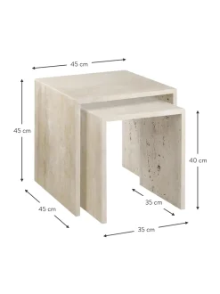 Set De Mesas Auxiliares De Travertino Varu, 2 Uds.