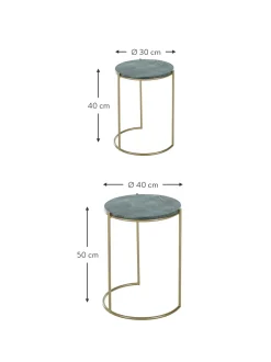 Set De Mesas Auxiliares De Marmol Ella, 2 Pzas.