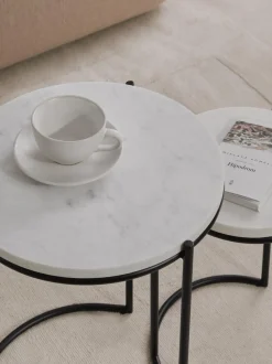 Set De Mesas Auxiliares De Marmol Ella, 2 Pzas.