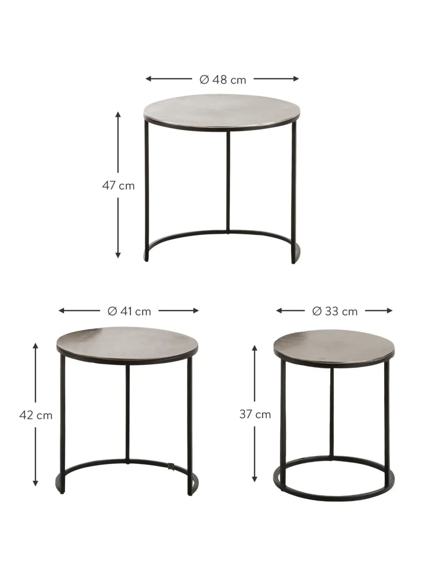 Set De Mesas Auxiliares Scott, 3 Uds.