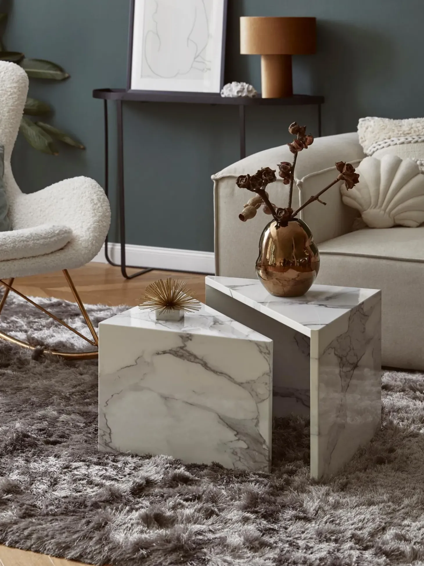 Set De Mesas De Centro En Look Marmol Vilma, 2 Uds.