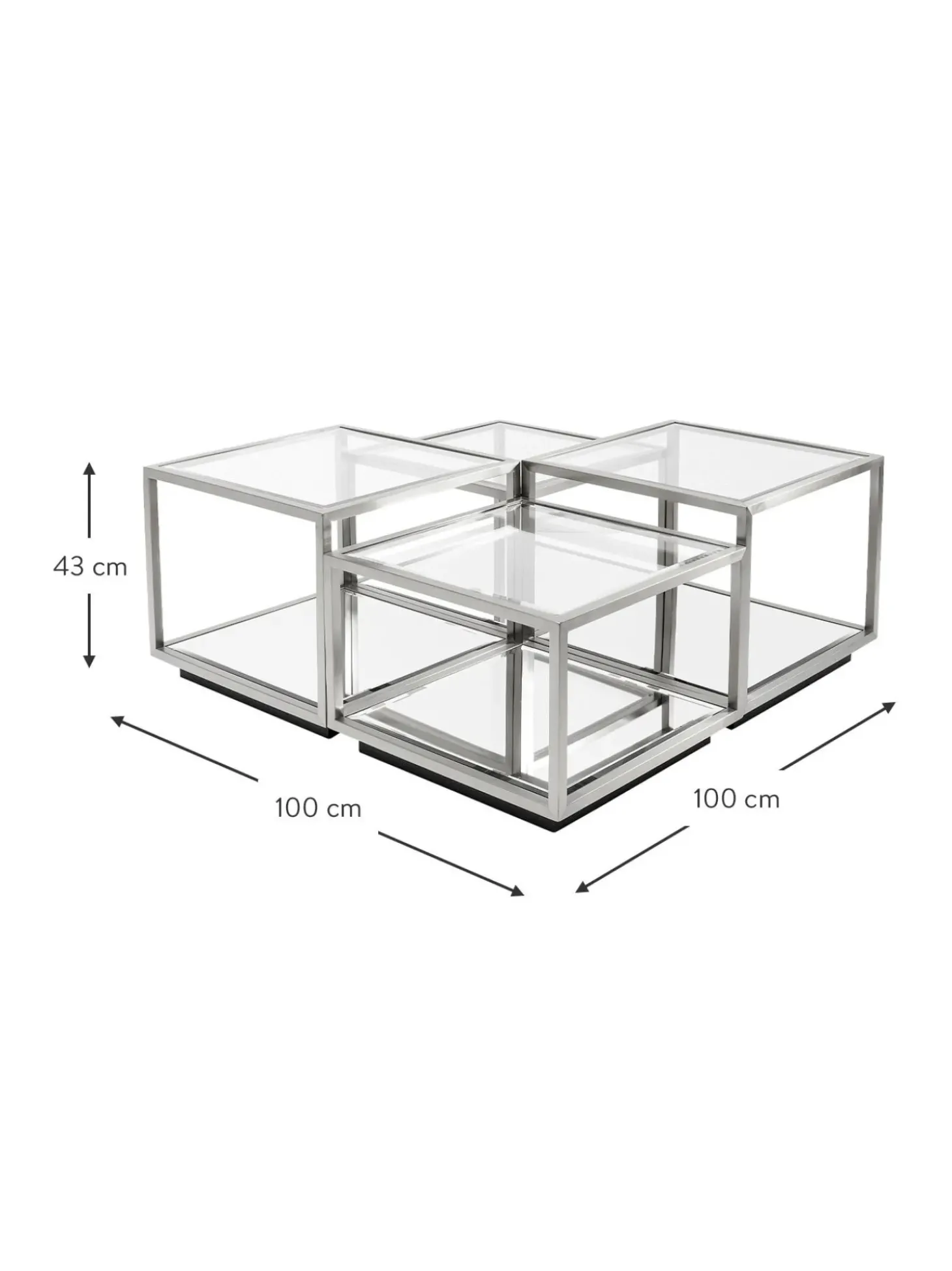 Set De Mesas De Centro Espejadas Luigi, 4 Uds.
