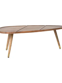 Set De Mesas De Centro Ovaladas De Madera Maciza Sham, 2 Uds.