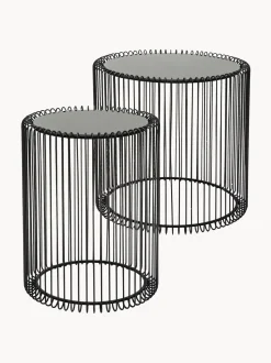 Set De Mesas De Centro Wire, 2 Pzas., Tablero De Cristal