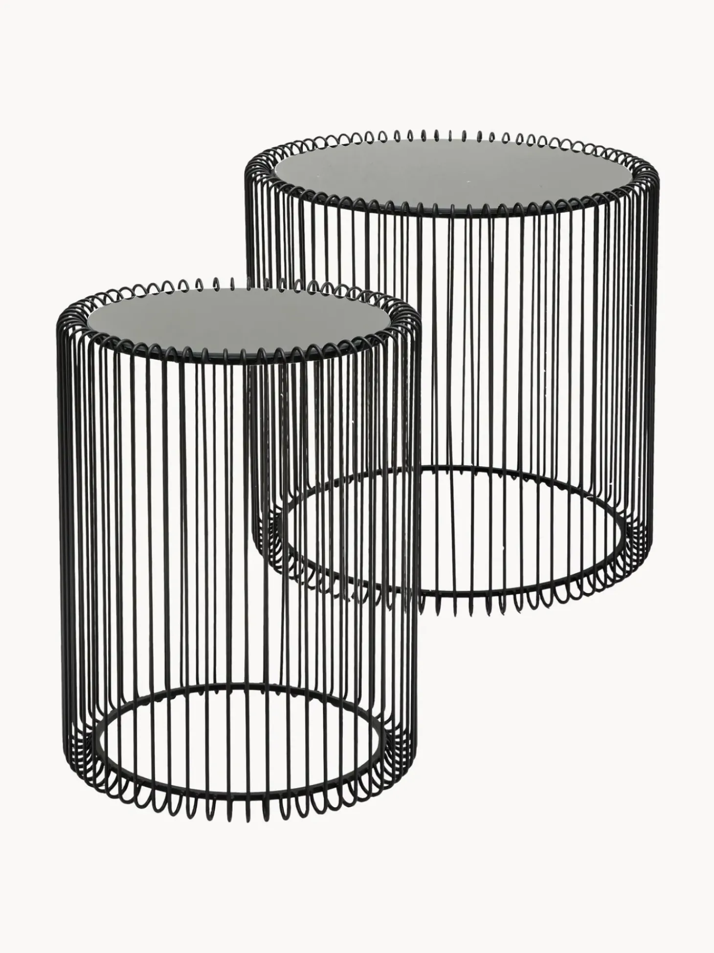 Set De Mesas De Centro Wire, 2 Pzas., Tablero De Cristal