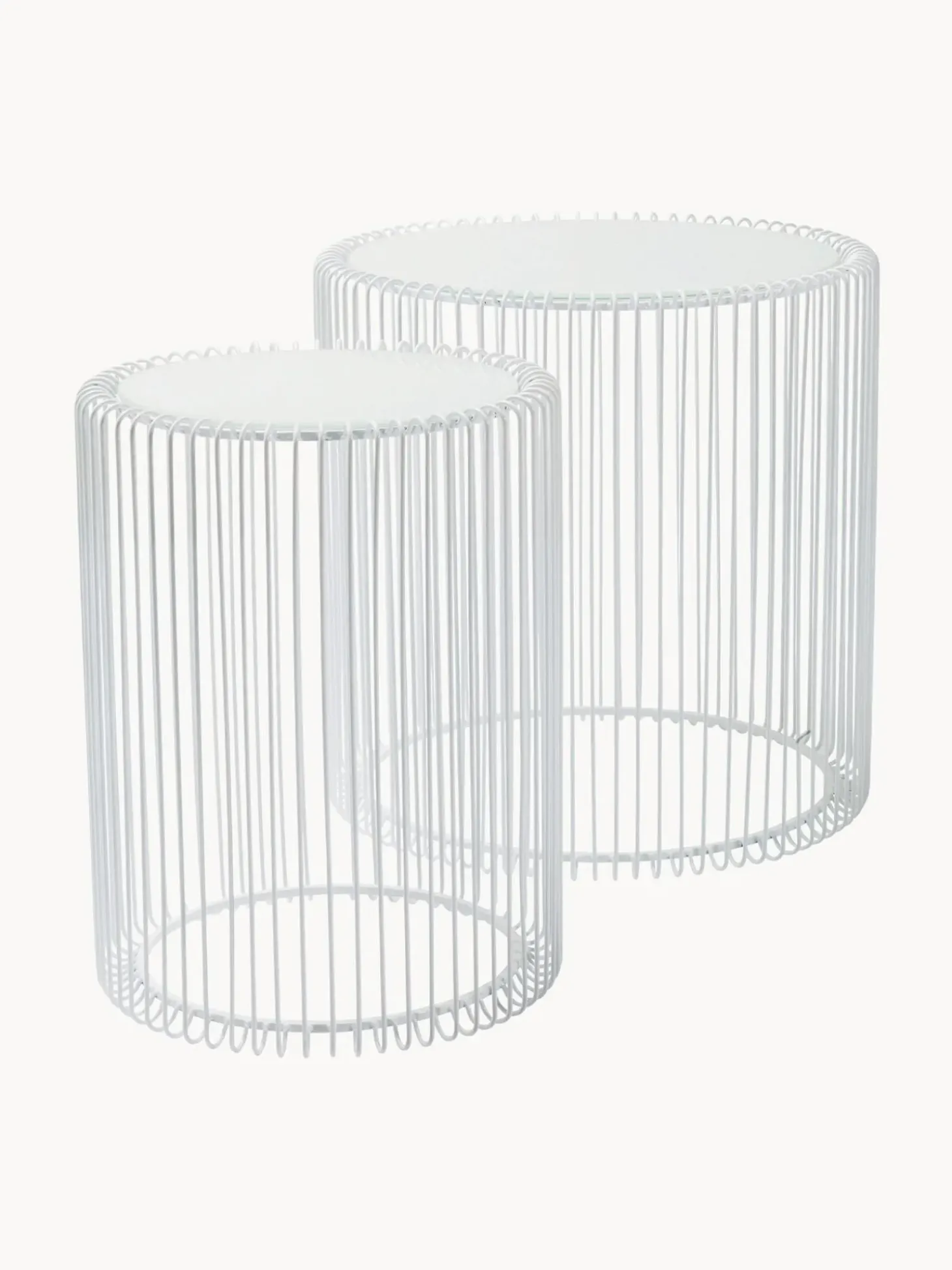 Set De Mesas De Centro Wire, 2 Pzas., Tablero De Cristal