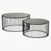 Set De Mesas De Centro Wire, 2 Uds., Tablero De Vidrio