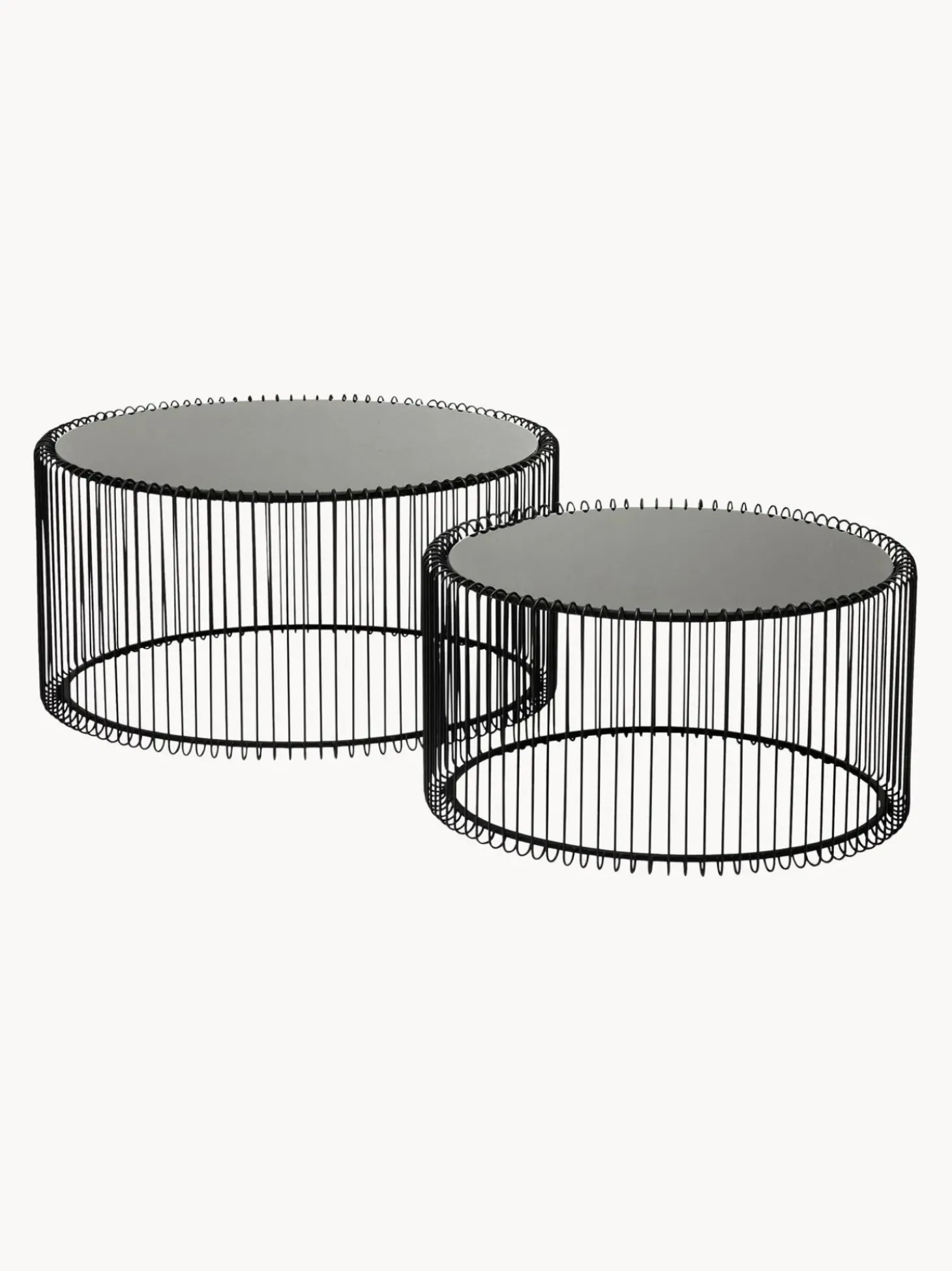 Set De Mesas De Centro Wire, 2 Uds., Tablero De Vidrio