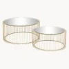 Set De Mesas De Centro Wire, 2 Uds., Tablero De Vidrio