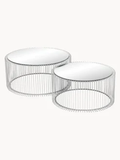 Set De Mesas De Centro Wire, 2 Uds., Tablero De Vidrio