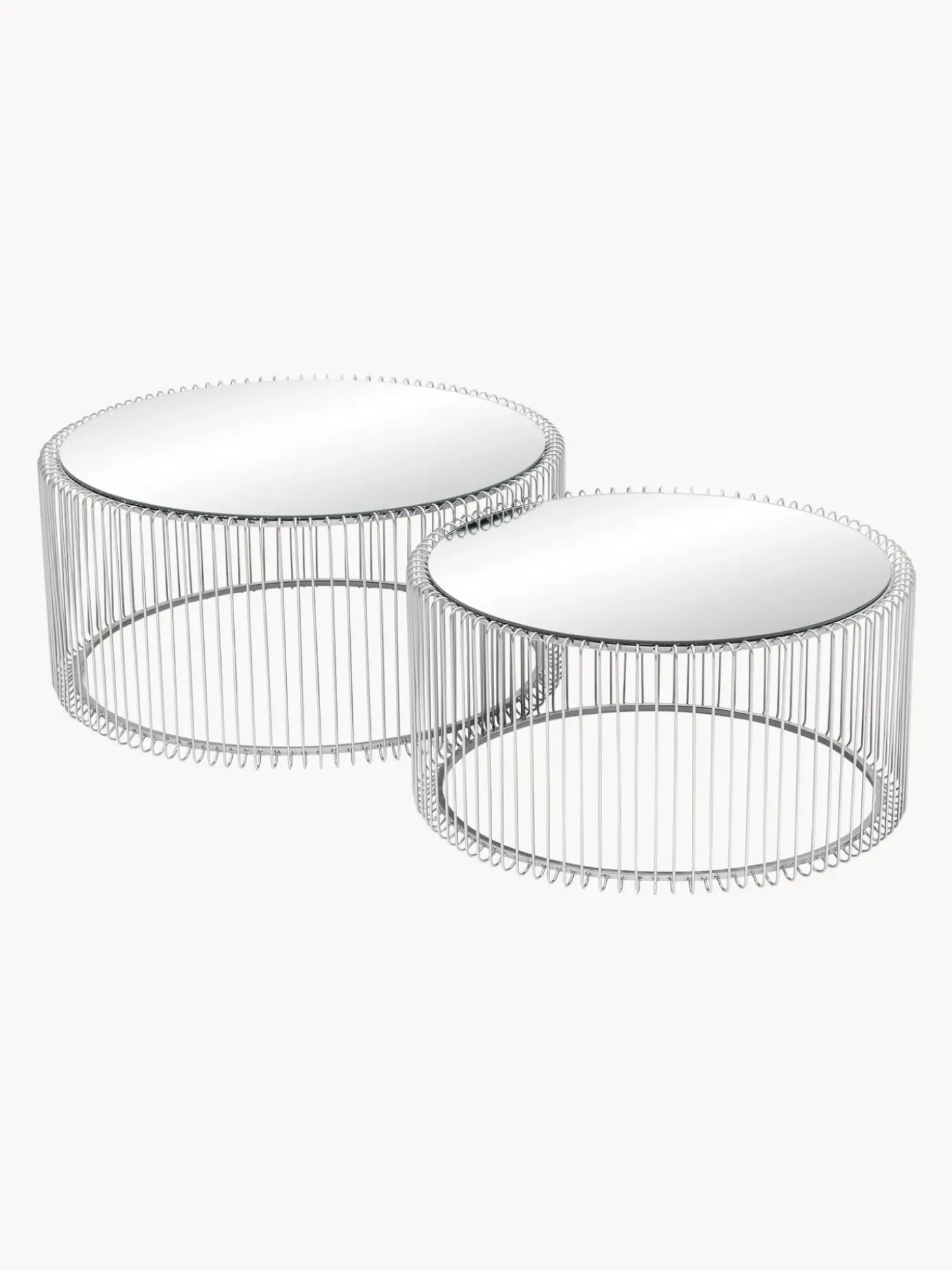 Set De Mesas De Centro Wire, 2 Uds., Tablero De Vidrio