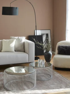 Set De Mesas De Centro Wire, 2 Uds., Tablero De Vidrio