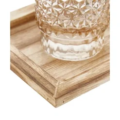 Set De Portavelas Con Bandeja De Madera Homa, 6 Pzas.