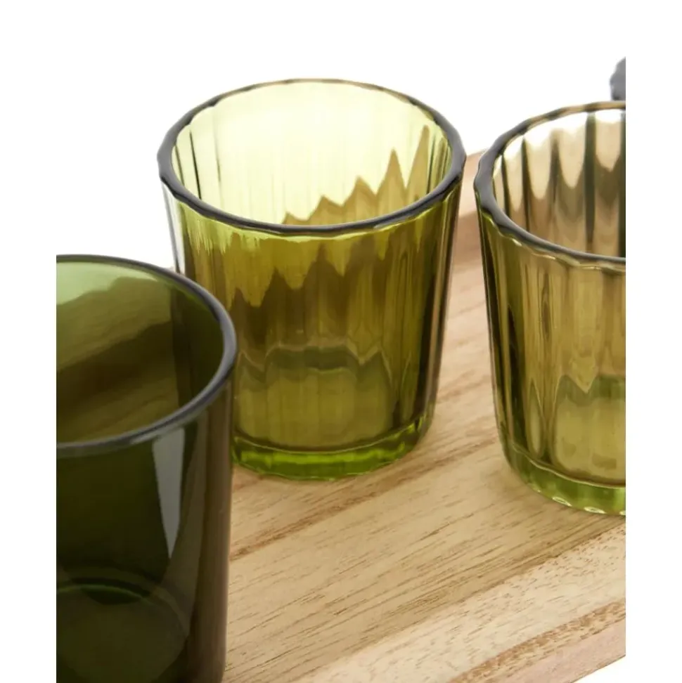 Set De Portavelas De Vidrio Wibke, 9 Pzas.