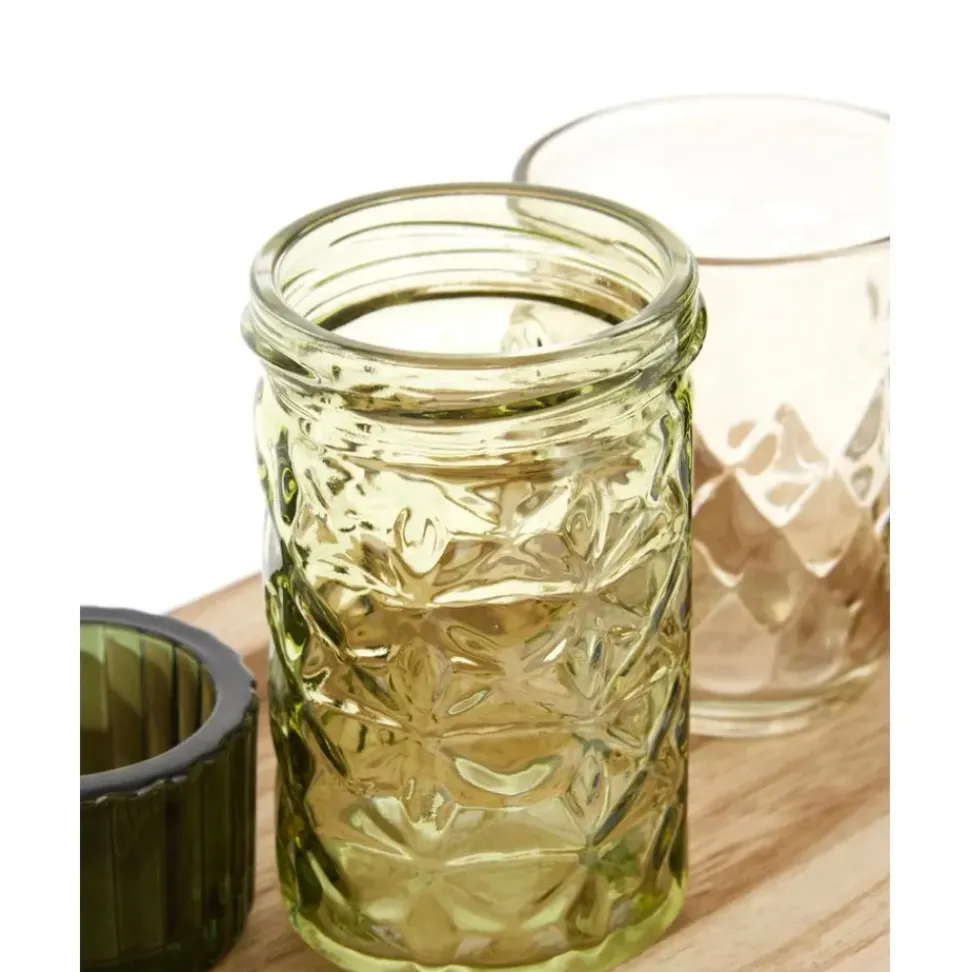 Set De Portavelas De Vidrio Wibke, 9 Pzas.