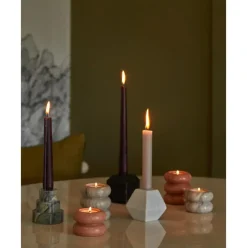 Set De Portavelas Y Candelabros 2En1 De Marmol Orta, 2 Uds.