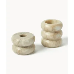 Set De Portavelas Y Candelabros 2En1 De Marmol Orta, 2 Uds.