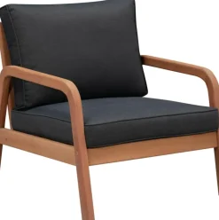 Set Lounge Para Exterior De Madera De Eucalipto Bergen, 4 Pzas.