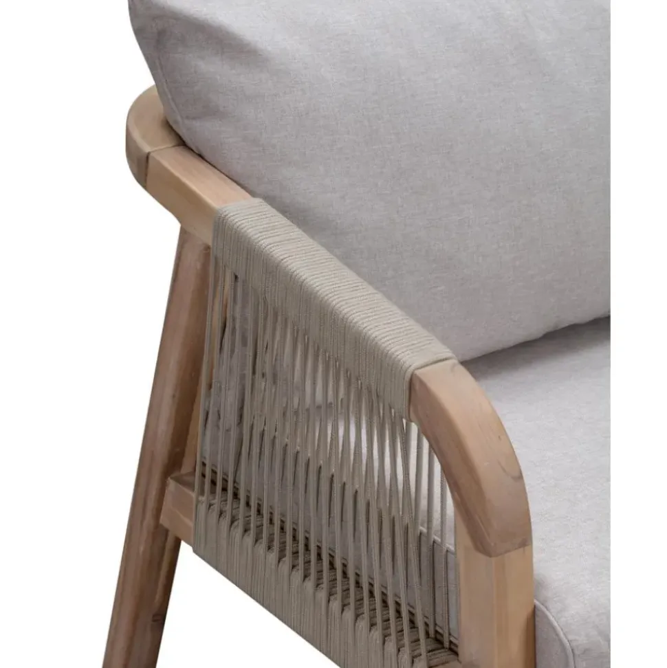 Set Lounge Para Exterior De Madera De Acacia Lu, 4 Pzas.