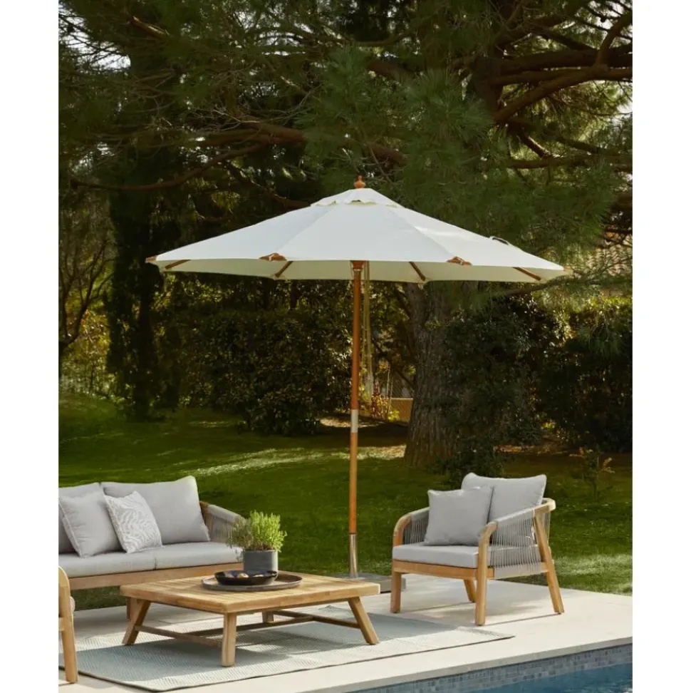 Set Lounge Para Exterior De Madera De Acacia Lu, 4 Pzas.