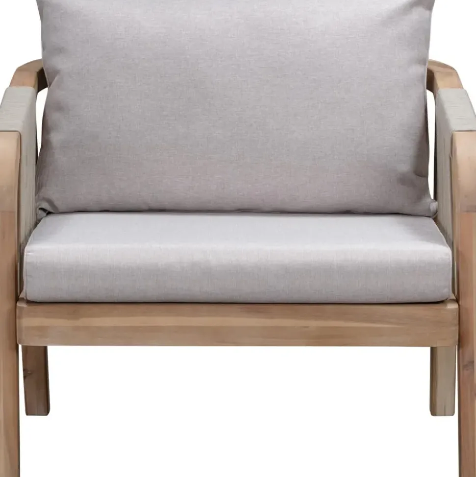 Set Lounge Para Exterior De Madera De Acacia Lu, 4 Pzas.