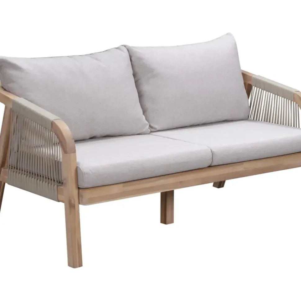 Set Lounge Para Exterior De Madera De Acacia Lu, 4 Pzas.