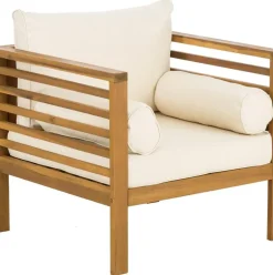 Set Lounge Para Exterior De Madera De Acacia Bo, 4 Pzas.