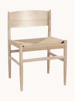 Silla Artesnal De Madera Con Asiento De Mimbre Nestor