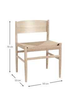 Silla Artesnal De Madera Con Asiento De Mimbre Nestor