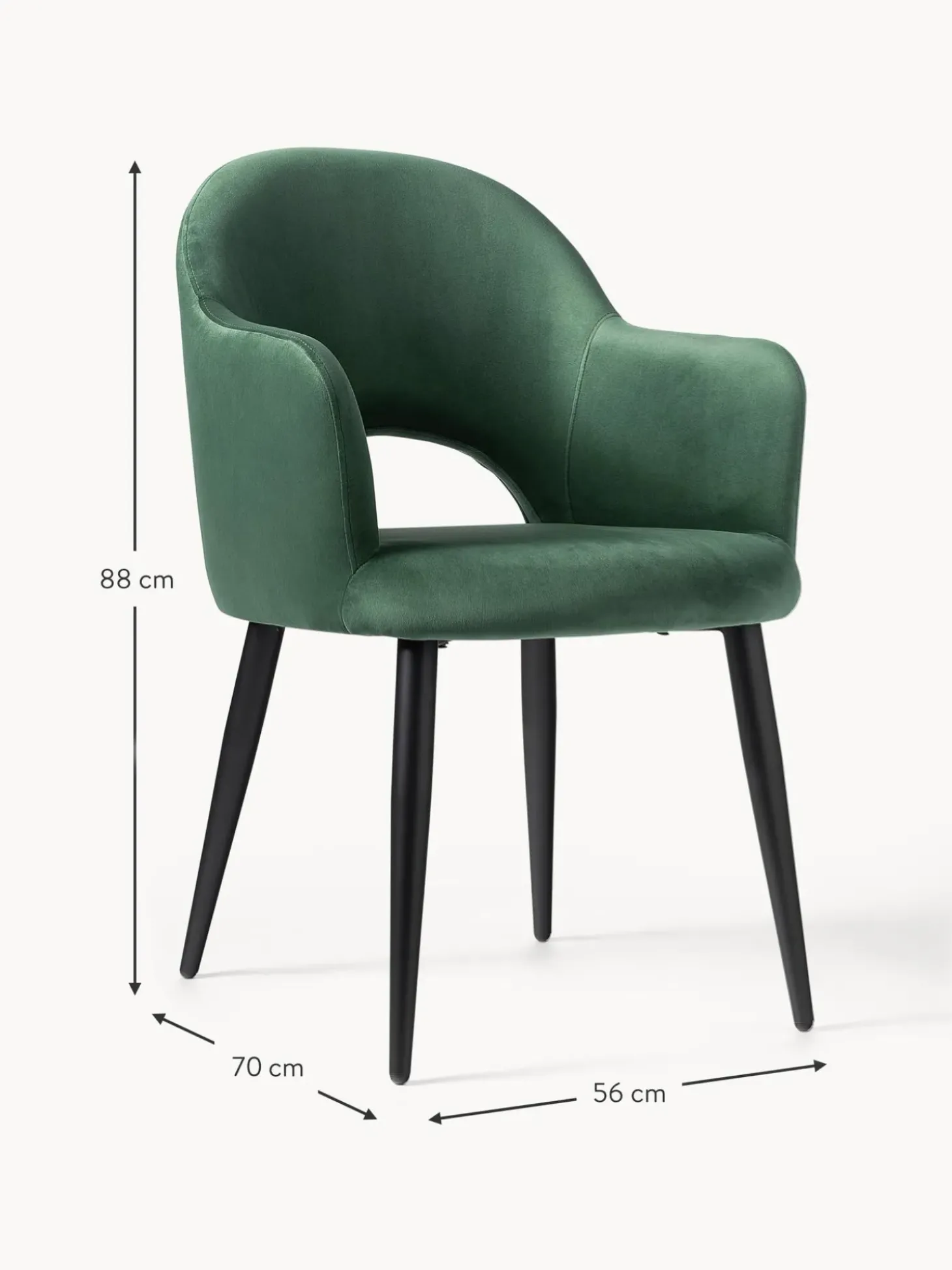 Silla Con Reposabrazos De Terciopelo Rachel