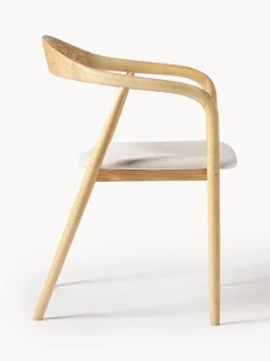 Silla Con Reposabrazos De Madera Con Asiento Tapizado Angelina