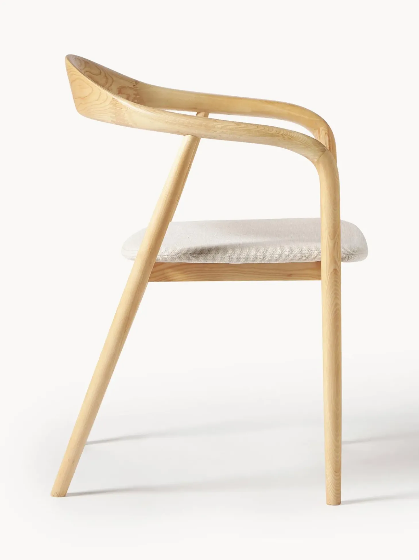 Silla Con Reposabrazos De Madera Con Asiento Tapizado Angelina
