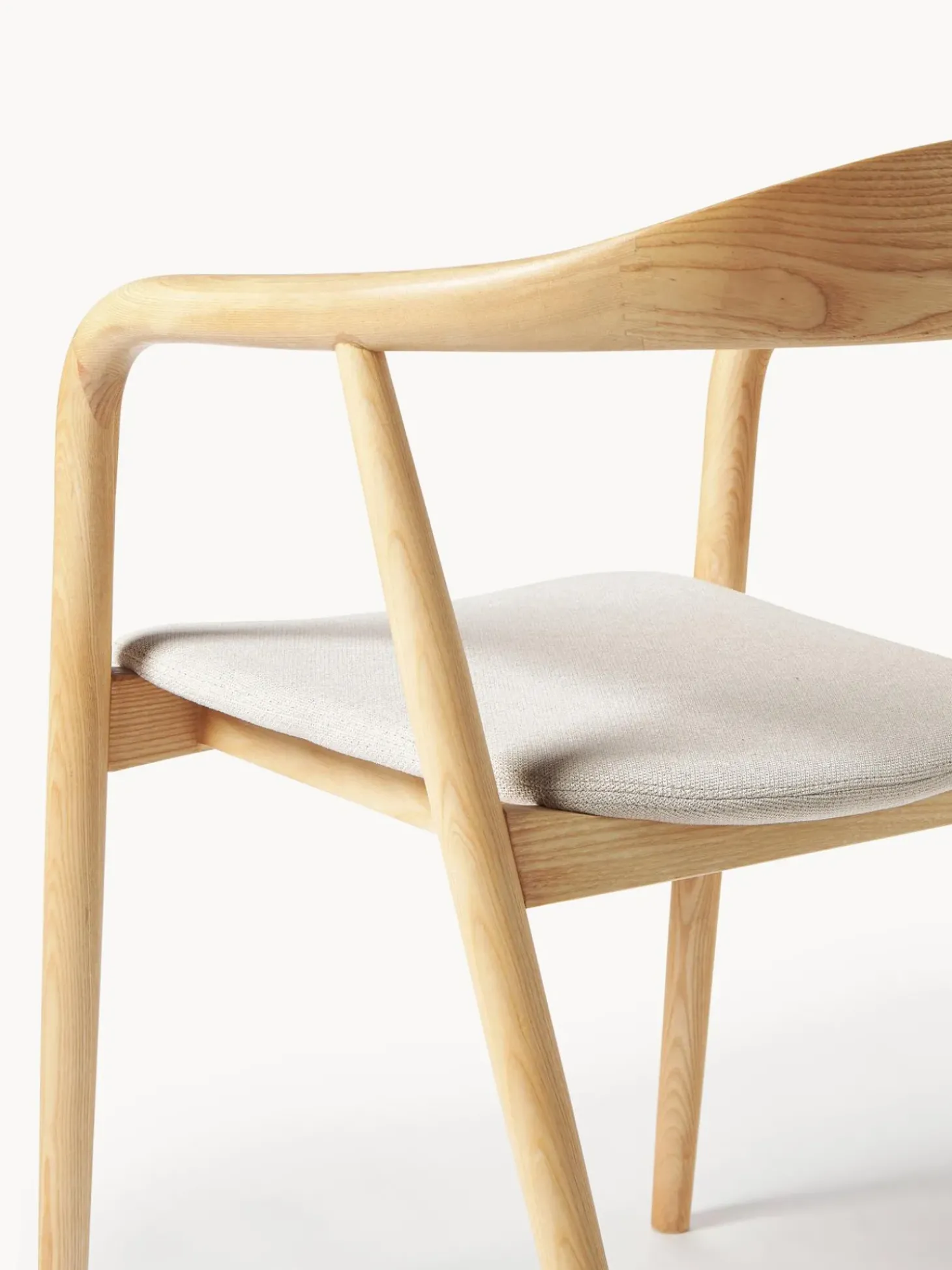 Silla Con Reposabrazos De Madera Con Asiento Tapizado Angelina