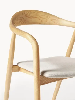 Silla Con Reposabrazos De Madera Con Asiento Tapizado Angelina