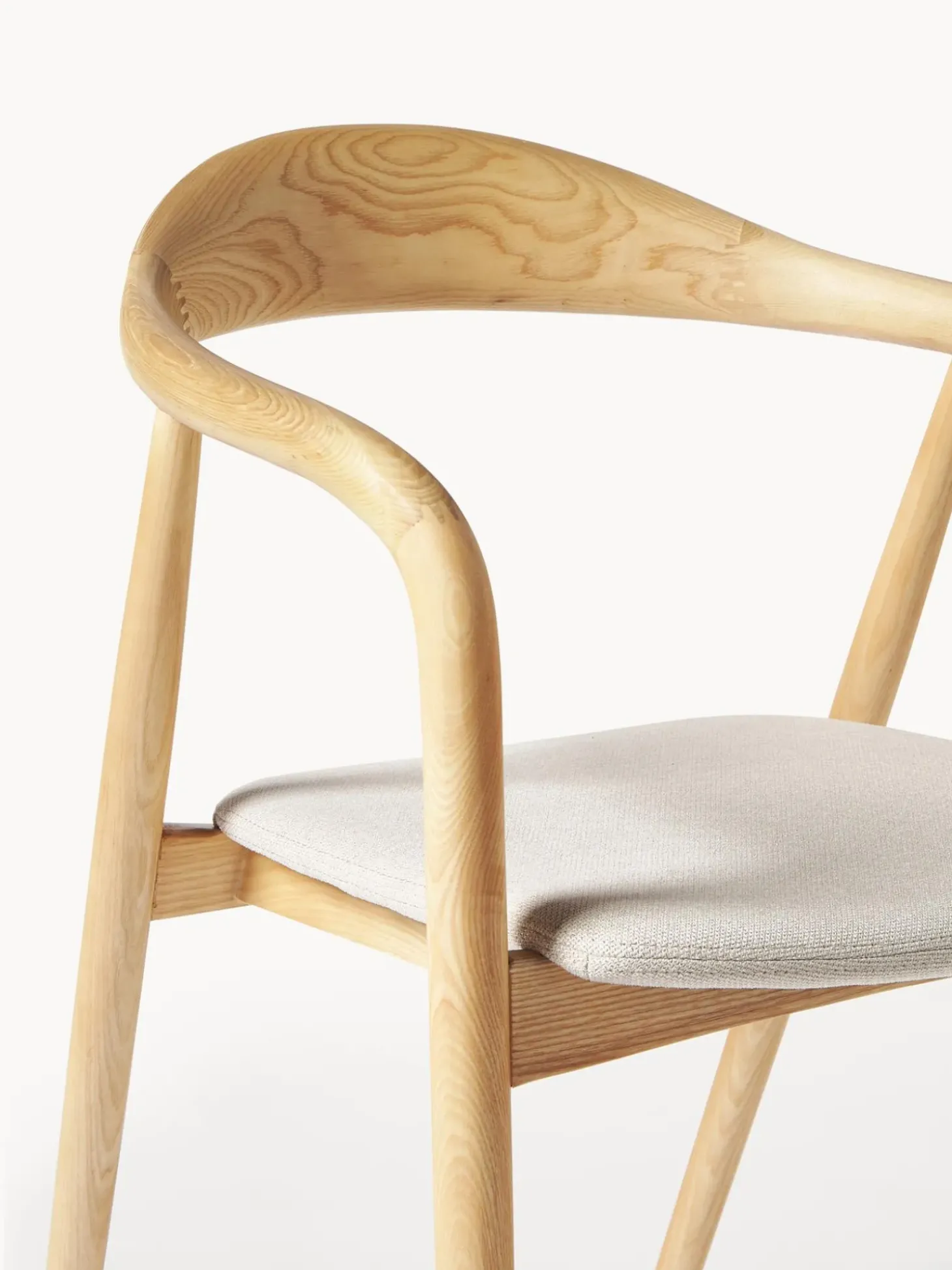 Silla Con Reposabrazos De Madera Con Asiento Tapizado Angelina
