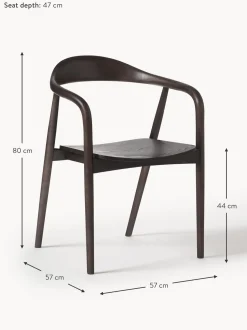 Silla Con Reposabrazos De Madera Angelina