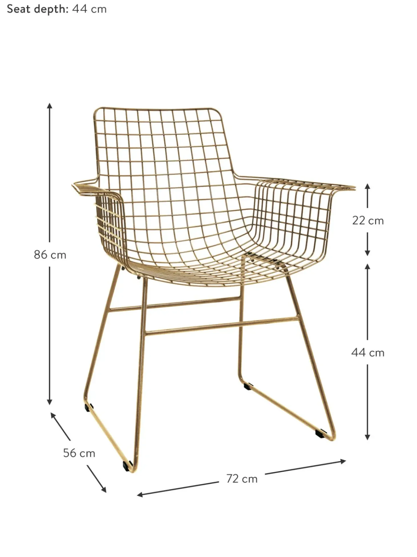 Silla Con Reposabrazos De Metal Wire