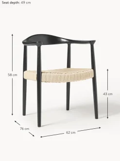 Silla Con Reposabrazos De Madera De Fresno Pavel