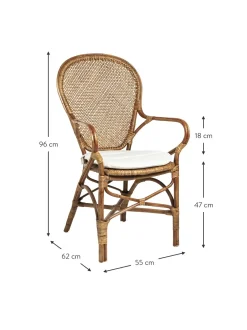 Silla Con Reposabrazos De Ratan Edelina