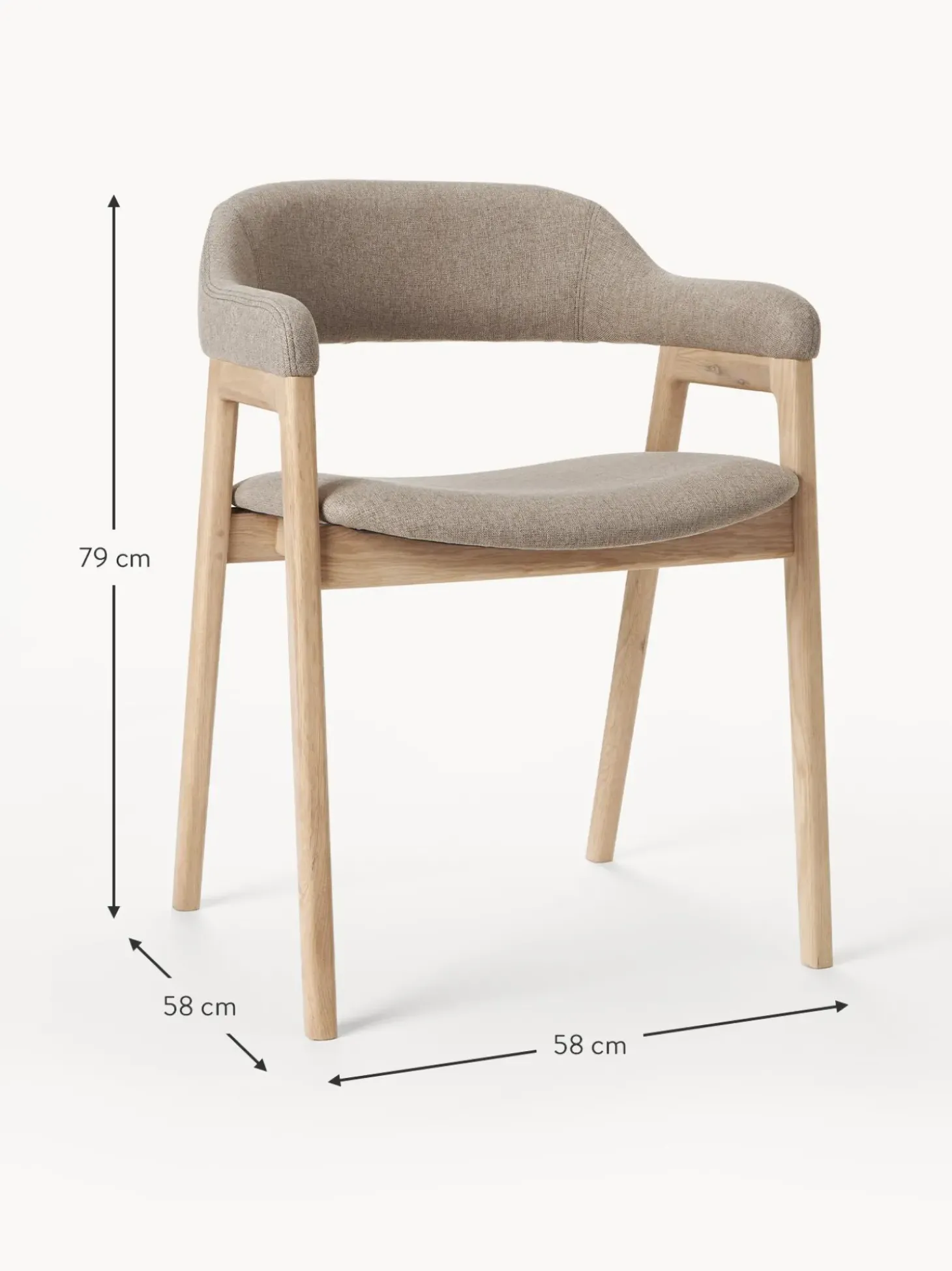 Silla Con Reposabrazos De Madera Santiano