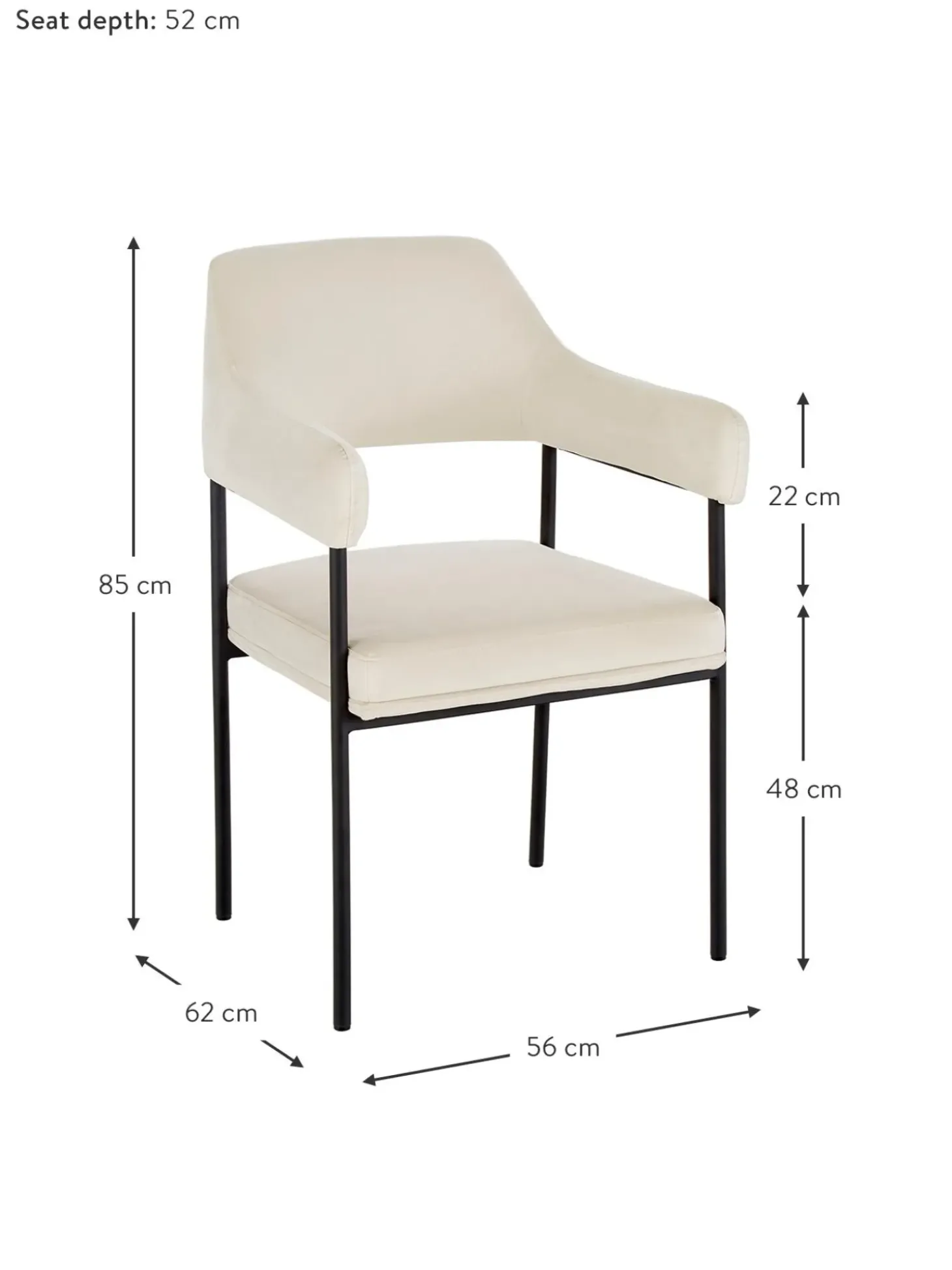 Silla Con Reposabrazos De Terciopelo Zoe