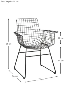 Silla Con Reposabrazos De Metal Wire