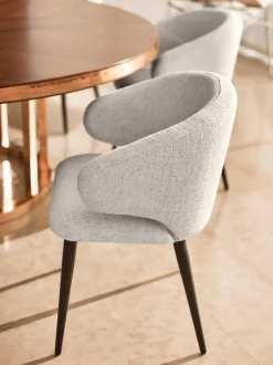 Silla Con Reposabrazos De Tejido Boucle Celia