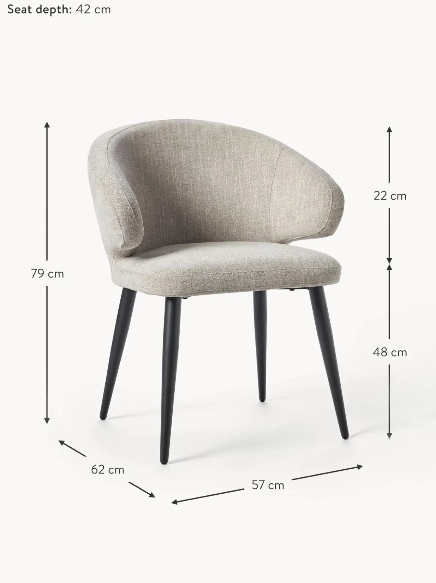 Silla Con Reposabrazos De Tejido Boucle Celia