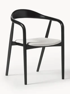Silla Con Reposabrazos De Madera Con Asiento Tapizado Angelina