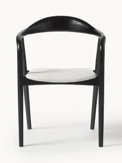 Silla Con Reposabrazos De Madera Con Asiento Tapizado Angelina