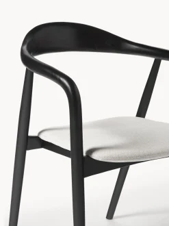 Silla Con Reposabrazos De Madera Con Asiento Tapizado Angelina