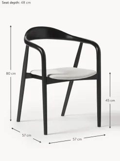 Silla Con Reposabrazos De Madera Con Asiento Tapizado Angelina