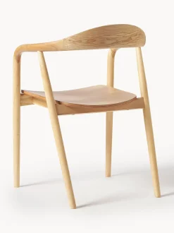 Silla Con Reposabrazos De Madera Angelina